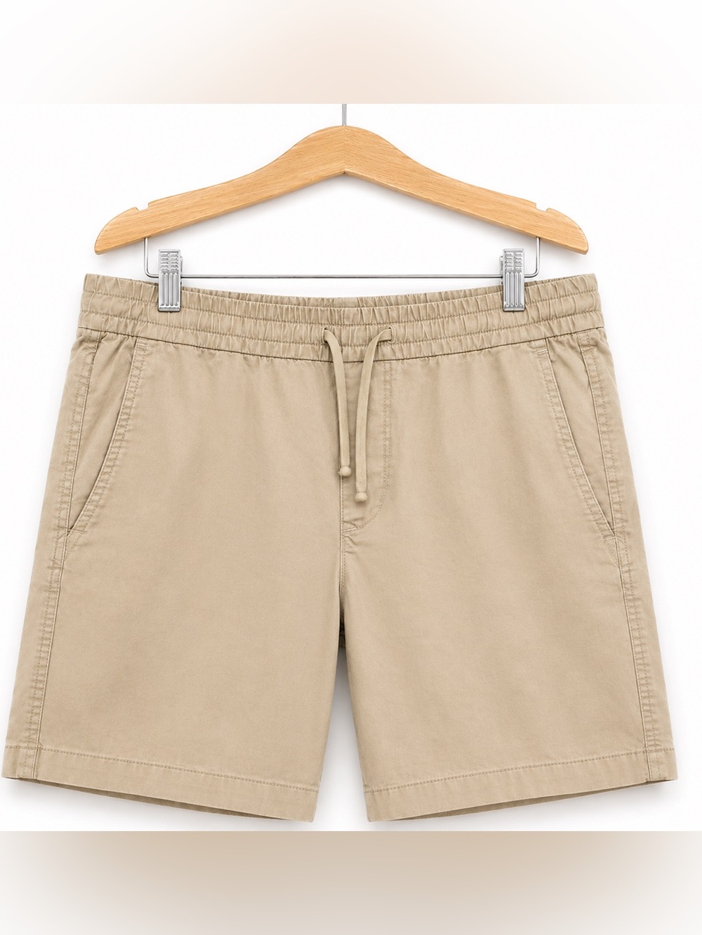 Abercrombie & Fitch Stretch Chino Jogger Shorts Men's M Khaki Drawstring